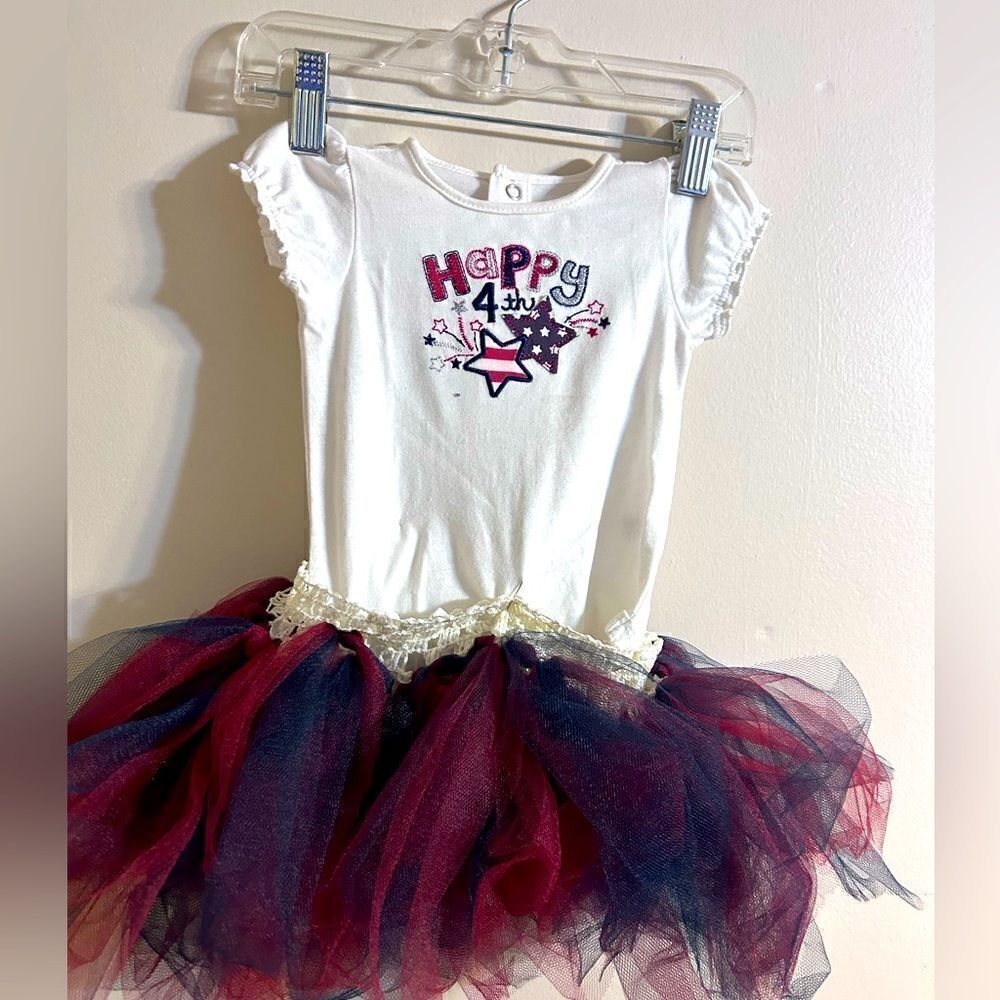 Infant 4th of July onesie with tutu size 3 months